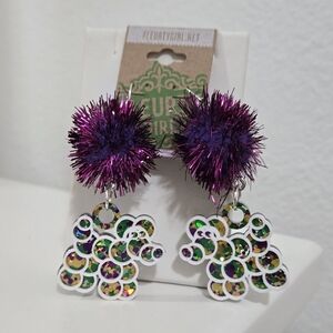 New Mardi Gras Poodle Earrings